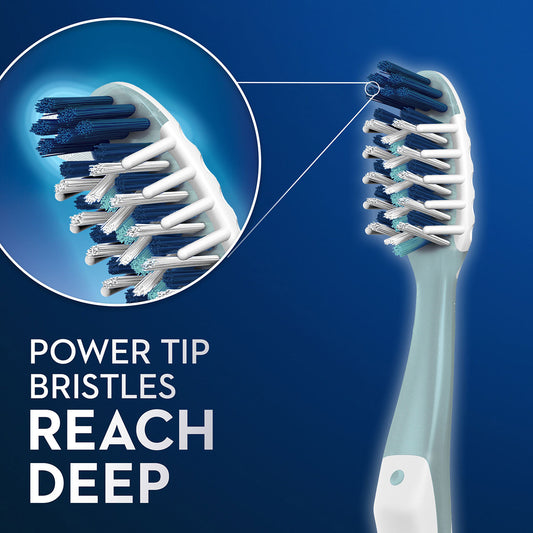Oral-B Cross Action All In One Manual Toothbrushes, Deep Plague Fighter, Tongue And Cheek Cleaner, 6 Count Tooth Brush Pack